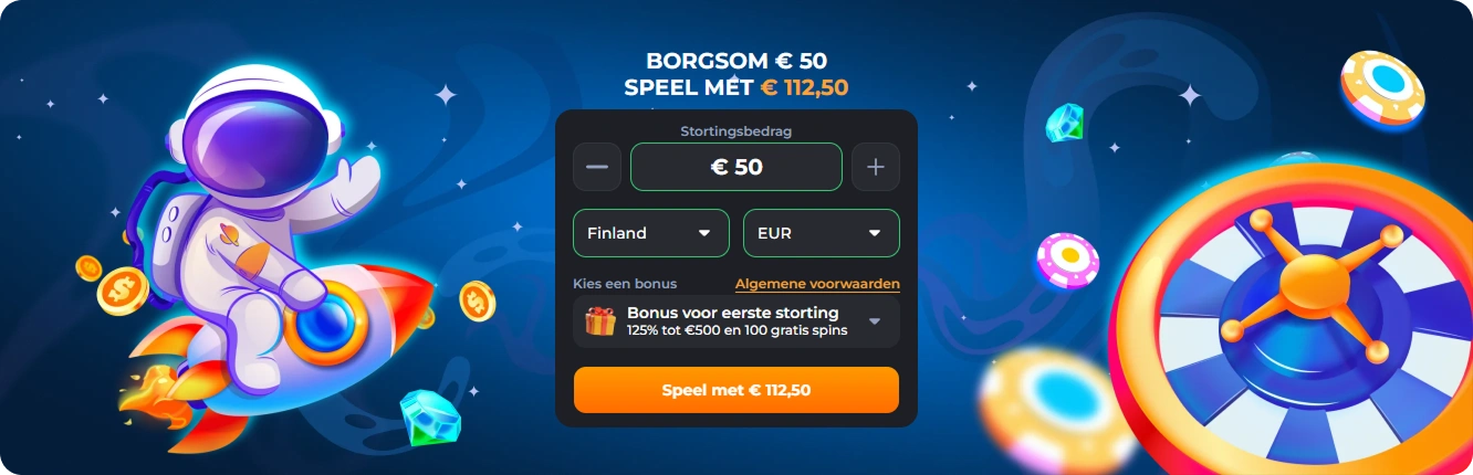 Welkomstbonus van CosmicSlot Casino op desktop